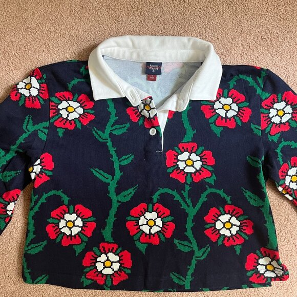 Rowing Blazers x Target Rose Print Collared Long Sleeve Rugby Shirt - Picture 3 of 8